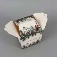 Коробка складная, подарочная новогодняя &laquo;Еловая веточка&raquo; 14&times;14&times;14 см