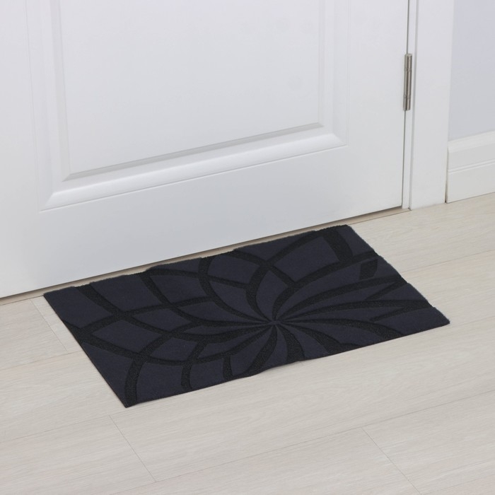 Коврик придверный влаговпитывающий Доляна, без окантовки, 38×58 см, цвет синий Коврик придверный влаговпитывающий Доляна, без окантовки, 38×58 см, цвет синий