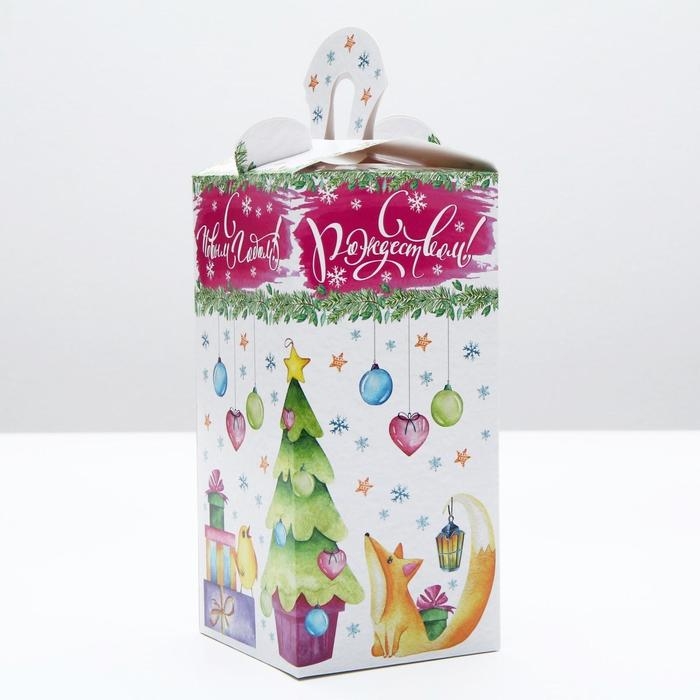 Подарочная коробка Подарочная коробка "Акварельная серия. Подарок", 9,5 х 9,5 х 19,7 см