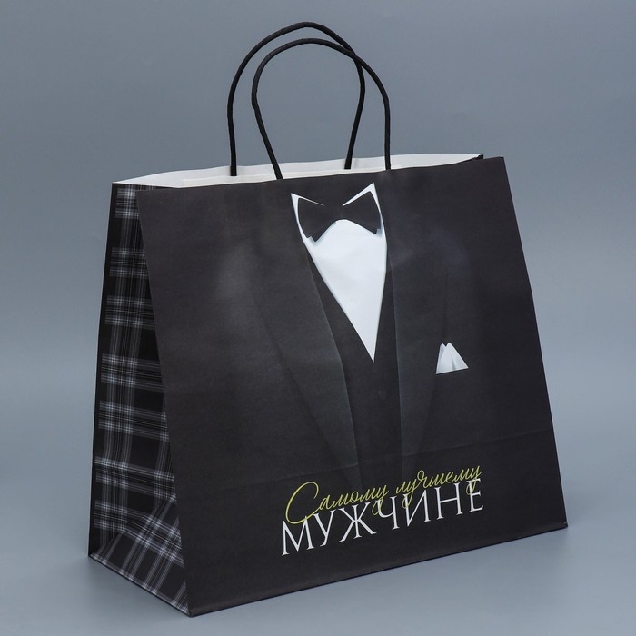 Пакет подарочный крафтовый, упаковка, «Лучшему мужчине», 32 х 28 х 15 см Пакет подарочный крафтовый, упаковка, «Лучшему мужчине», 32 х 28 х 15 см