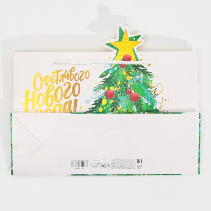 Пакет подарочный новогодний «Звезда», 30 х 23 х 10 см, Новый год Пакет подарочный новогодний «Звезда», 30 х 23 х 10 см, Новый год