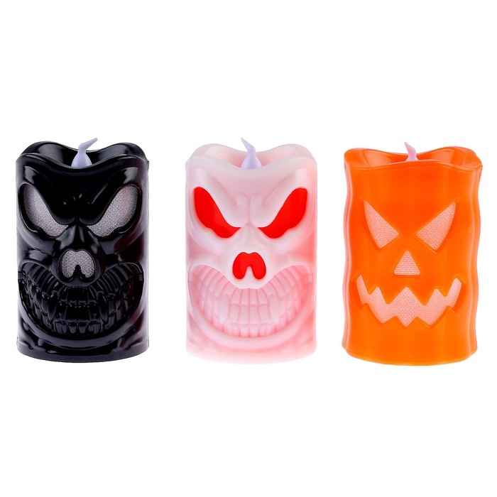 Хэллоуин. Свеча светодиодная «Привидение», цвет МИКС