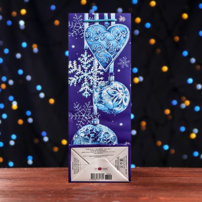 Новый год. Пакет подарочный Новый год. Пакет подарочный "Новогоднее украшение ", 12 х 36 х 8,5см.