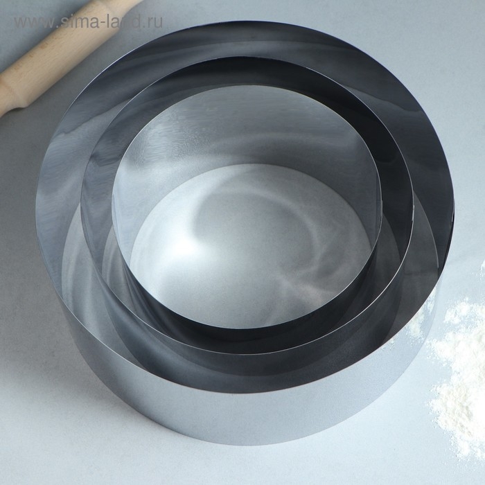 Набор форм для выпечки и выкладки «Круг», d-30, h-14 см, 3 шт Набор форм для выпечки и выкладки «Круг», d-30, h-14 см, 3 шт