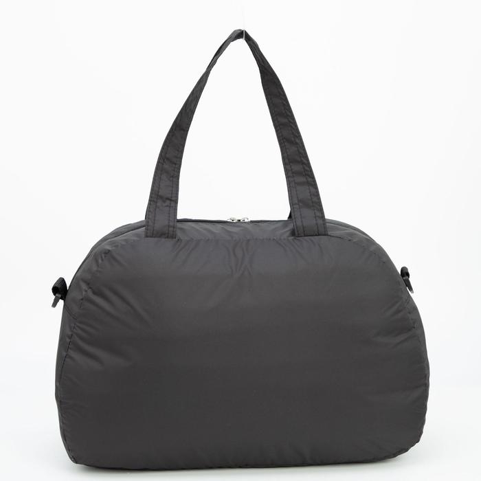 Сумка спортивная женская на молнии, наружный карман, длинный ремень, средний размер, цвет чёрный