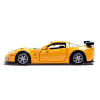 Машина металлическая CHEVROLET CORVETTE C6-R, 1:32, открываются двери, инерция, цвет жёлтый