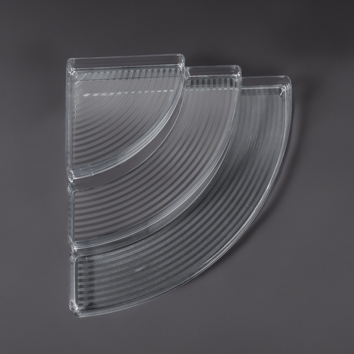 Органайзер для хранения, 3 секции, 26 × 26 × 10 см, цвет прозрачный