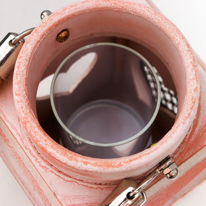 Подсвечник дерево на 1 свечу Подсвечник дерево на 1 свечу "Фонарик с сердцем" с ручкой 20х12х12 см