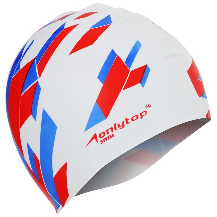 Шапочка для плавания взрослая ONLYTOP «Триколор», силиконовая, обхват 54-60 см Шапочка для плавания взрослая ONLYTOP «Триколор», силиконовая, обхват 54-60 см