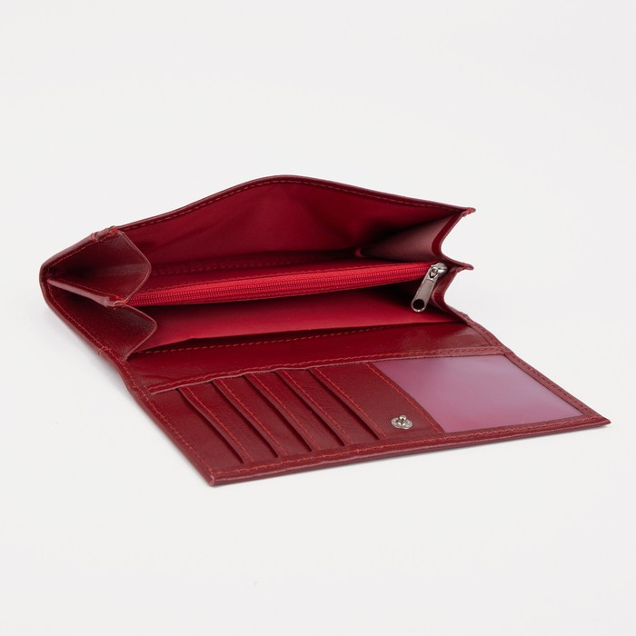 Кошелёк женский на кнопке, цвет красный Кошелёк женский на кнопке, цвет красный