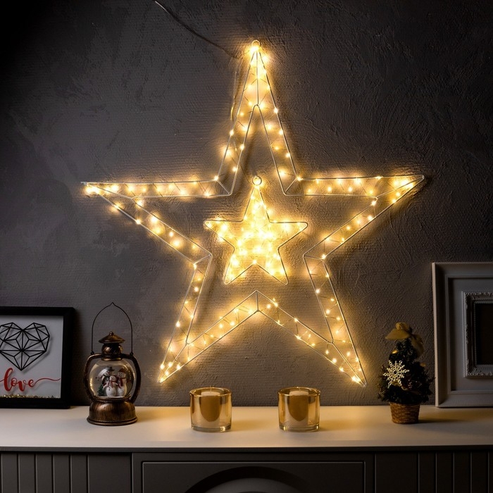 Светодиодная фигура «Звезда» 80 см, металл, 220 В, 8 режимов, свечение тёплое белое Светодиодная фигура «Звезда» 80 см, металл, 220 В, 8 режимов, свечение тёплое белое