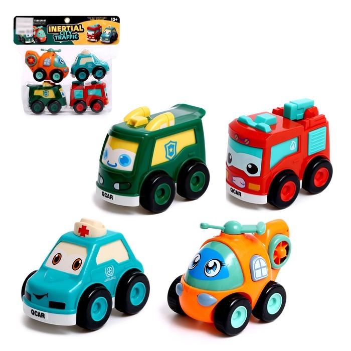 Набор машинок «Город», инерционные, 4 шт. Набор машинок «Город», инерционные, 4 шт.