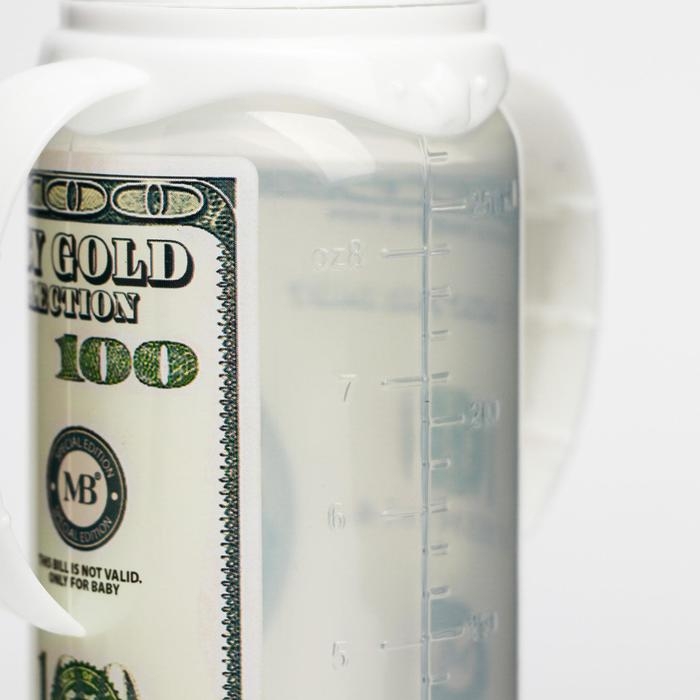 Бутылочка для кормления «100 долларов», 250 мл., классическое горло, от 0 мес, цилиндр, с ручками Бутылочка для кормления «100 долларов», 250 мл., классическое горло, от 0 мес, цилиндр, с ручками