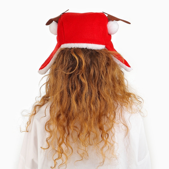 Карнавальная шапка «Ушанка» с рожками Карнавальная шапка «Ушанка» с рожками