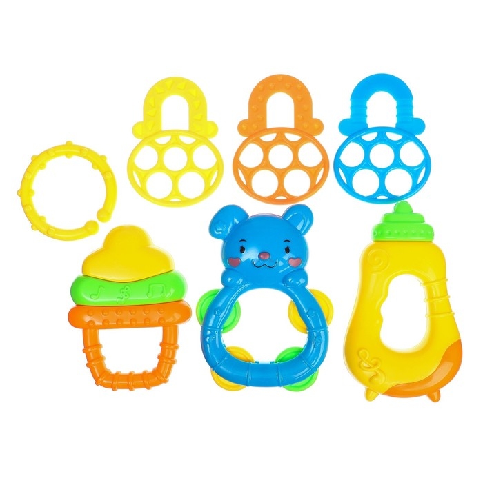 Набор погремушек «Яркое настроение», 4 шт., Крошка Я Набор погремушек «Яркое настроение», 4 шт., Крошка Я