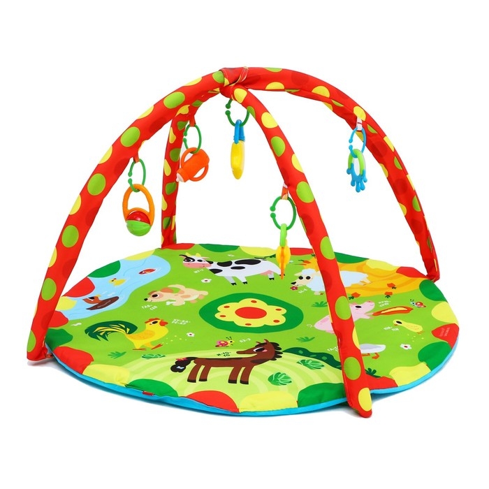 Развивающий коврик с дугами «Домашние зверята», 85х85 см, Крошка Я Развивающий коврик с дугами «Домашние зверята», 85х85 см, Крошка Я