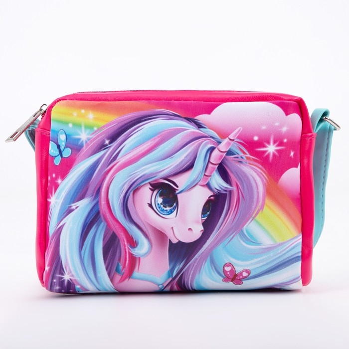 Сумка детская для девочки «Волшебный единорог» из эко-кожи, на ремешке, 15х12х3 см Сумка детская для девочки «Волшебный единорог» из эко-кожи, на ремешке, 15х12х3 см