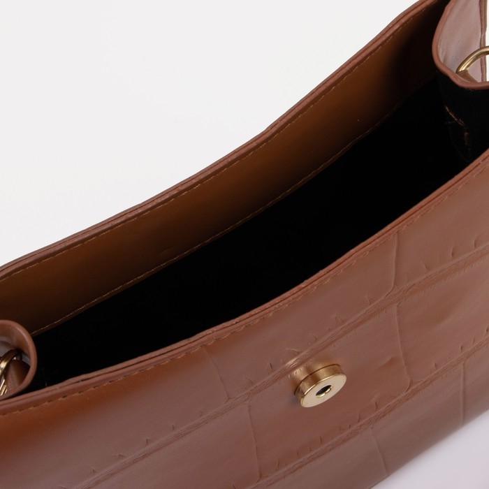 Сумка кросс-боди, отдел на магните, длинный ремень, цвет светло-коричневый Сумка кросс-боди, отдел на магните, длинный ремень, цвет светло-коричневый