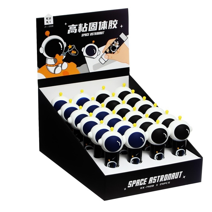 Клей-карандаш фигурный 9 грамм, Астронавт, МИКС Клей-карандаш фигурный 9 грамм, Астронавт, МИКС