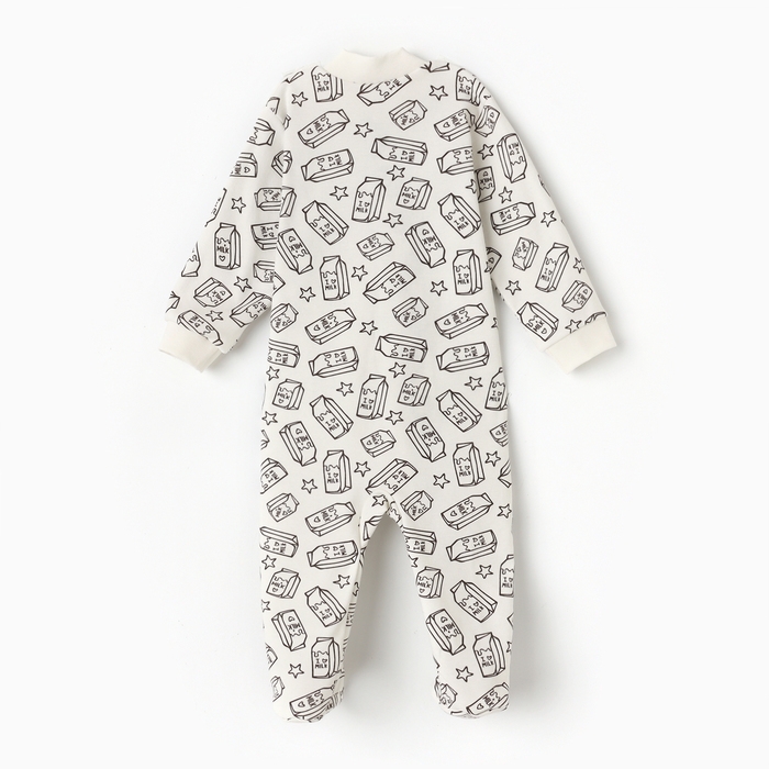 Комбинезон детский закрытые ножки, цвет белый/молоко, рост 74 см