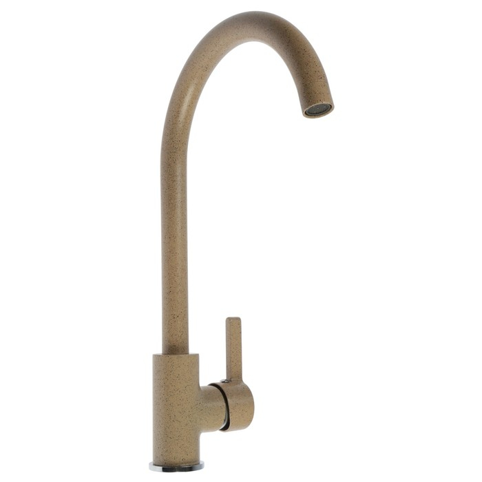 Cмеситель для кухни Accoona A4594KE, однорычажный, высокий излив, латунь, цвет песочный Cмеситель для кухни Accoona A4594KE, однорычажный, высокий излив, латунь, цвет песочный