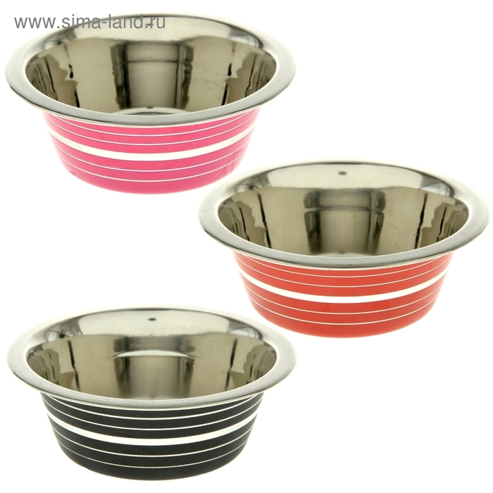 Миска цветная с полоской, VM-2609 (B)  480 мл Миска цветная с полоской, VM-2609 (B)  480 мл