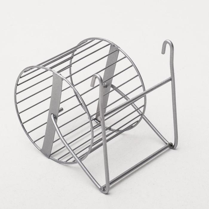 Колесо для грызунов металлическое, перекладины, 9 см, хром Колесо для грызунов металлическое, перекладины, 9 см, хром