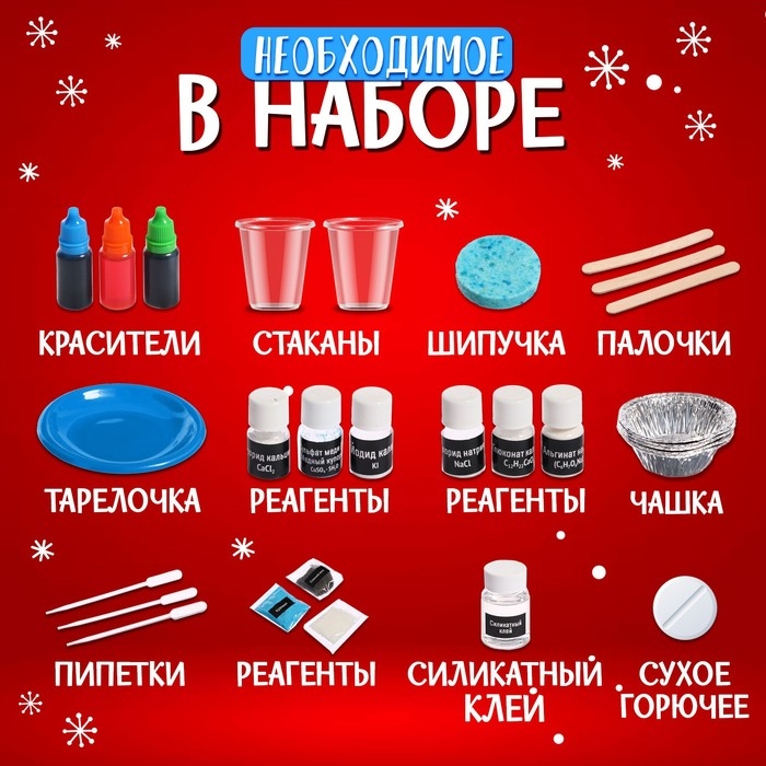 Набор для опытов «Большой новогодний подарок», для самых маленьких, 20 опытов