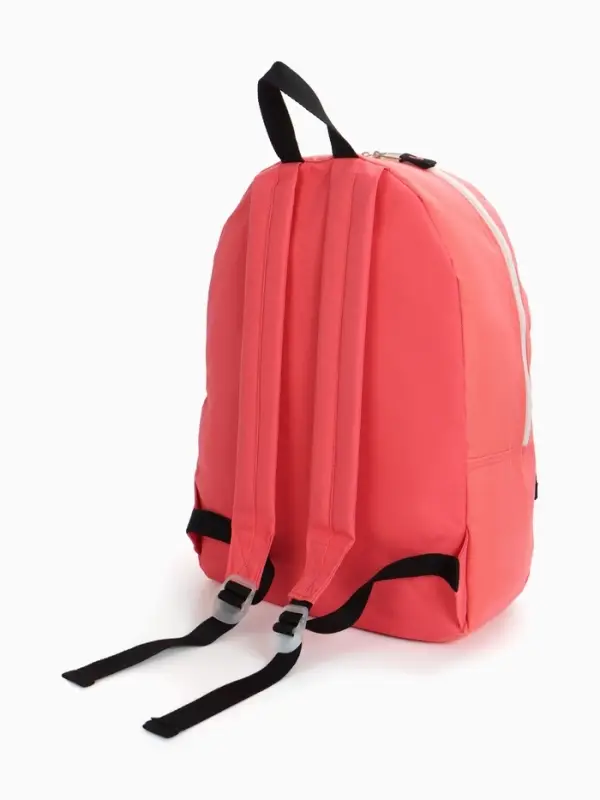 Рюкзак молодёжный на молнии, с карманом, однотонный, размер 29&times;12&times;39 см, розовый