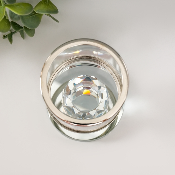 Подсвечник стекло на 1 свечу  Подсвечник стекло на 1 свечу "Стаканчик на кристалле" прозрачный 11х7х7 см