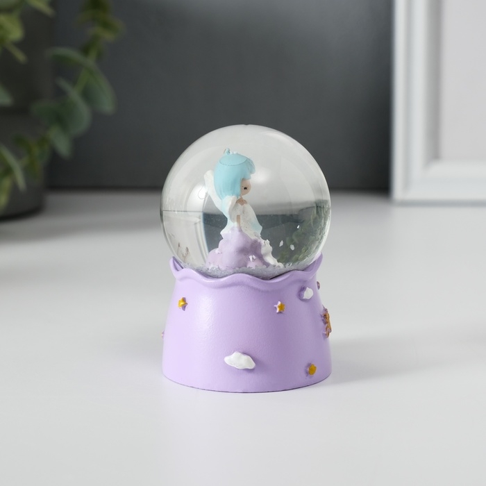 Сувенир полистоун водяной шар свет Сувенир полистоун водяной шар свет "Девочка-ангел" МИКС 4,6х4,6х7 см