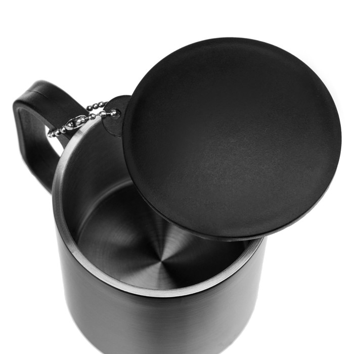 Термокружка, 180 мл, Туризм  Термокружка, 180 мл, Туризм "Мастер К", сохраняет тепло 2 ч,8.5 х 6.8 см, черная