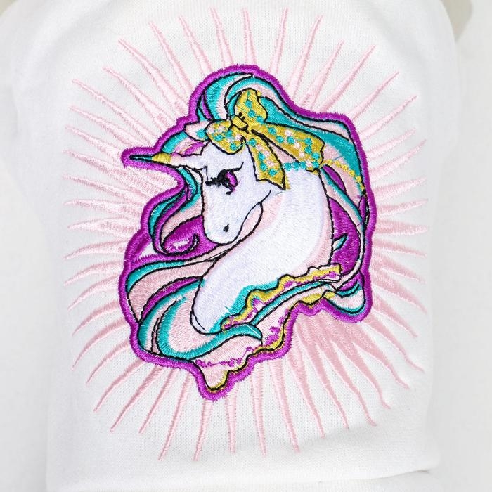 Комбинезон Комбинезон "Единорог", размер 16 (ДС 36 см, ОГ 46 см, ОШ 35 см), бело-синий