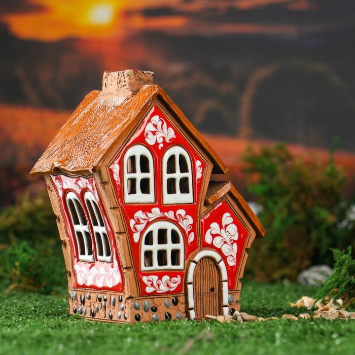 Аромалампа Домик «Двойной», 16 см, ручная работа, микс, Аромалампа Домик «Двойной», 16 см, ручная работа, микс,