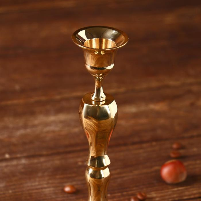 Подсвечник "Ричард" латунь 8,5х8,5х18 см