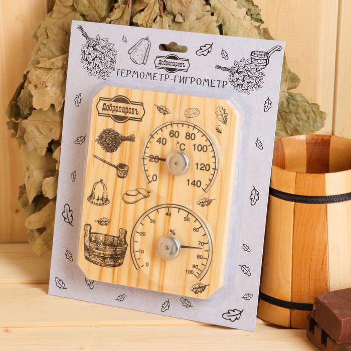 Термометр-гигрометр "Табличка", дерево