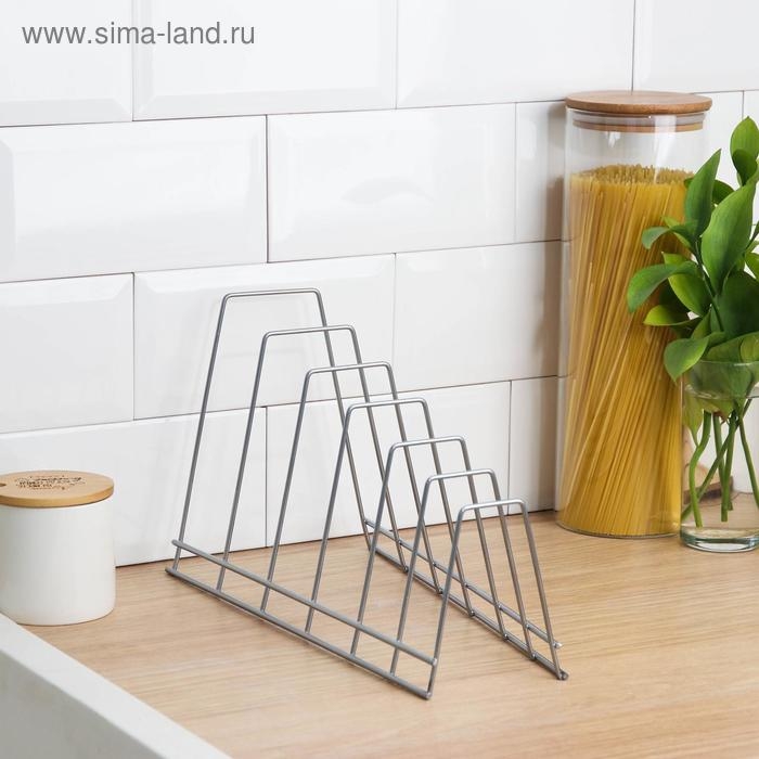 Подставка для крышек настольная, 6 отделений, 15×18,5×32 см, цвет хром Подставка для крышек настольная, 6 отделений, 15×18,5×32 см, цвет хром