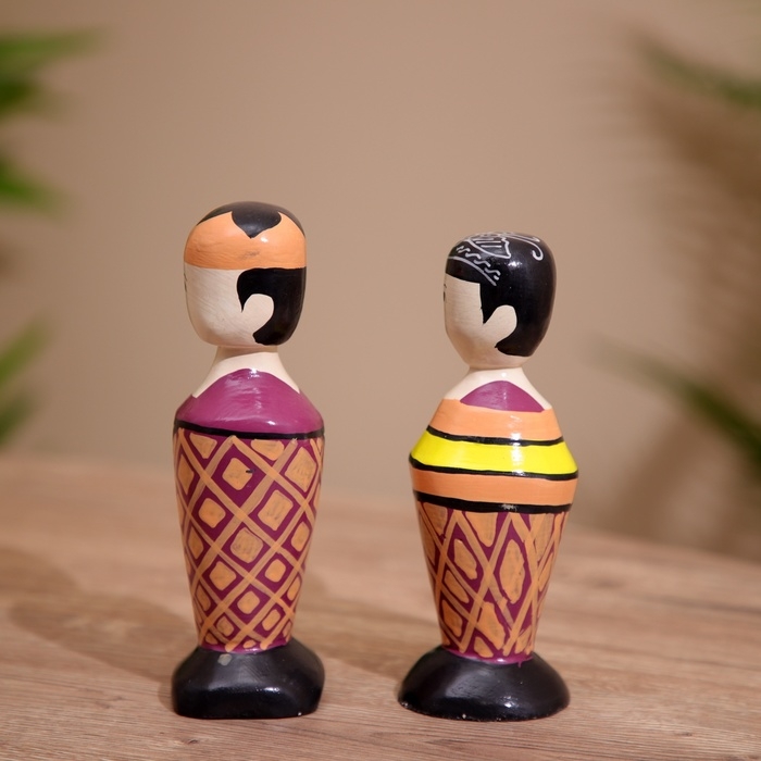 Сувенир "Парочка" дерево (набор 2 шт) 17 см