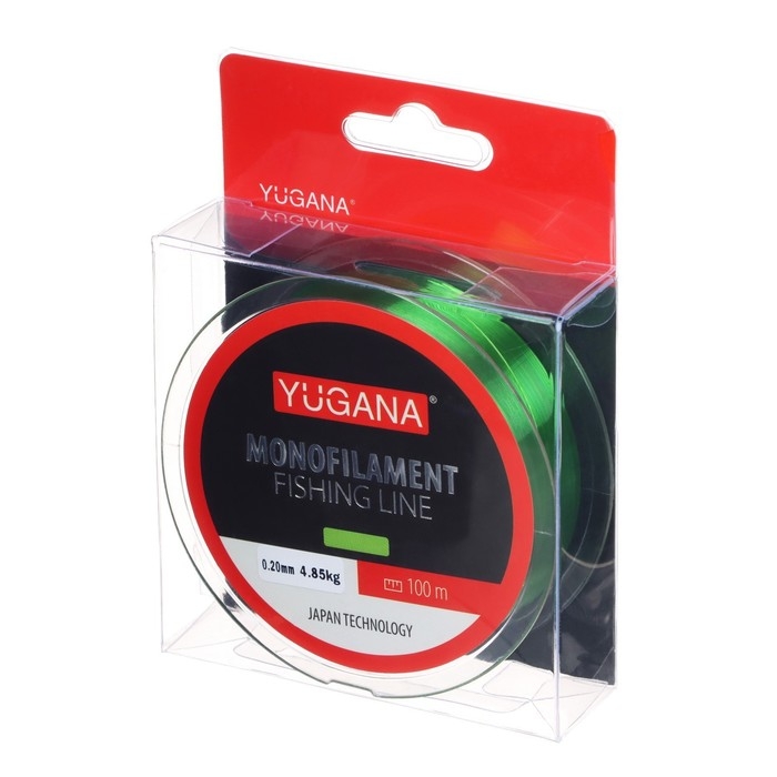 Леска монофильная YUGANA, диаметр 0.2 мм, тест 4.85 кг, 100 м, зелёная Леска монофильная YUGANA, диаметр 0.2 мм, тест 4.85 кг, 100 м, зелёная