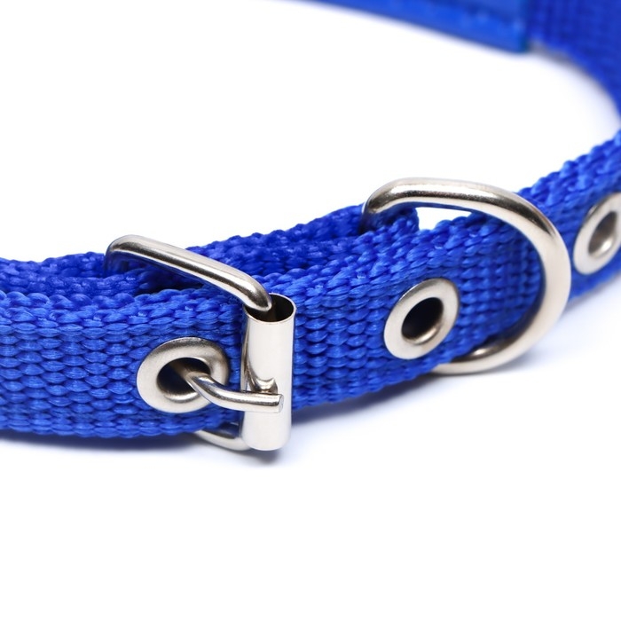 Ошейник Ошейник "Комфорт" комбинированный (полиэстер, искусственная кожа), 39 х 1,5 см, ОШ 26-33 см, синий 6