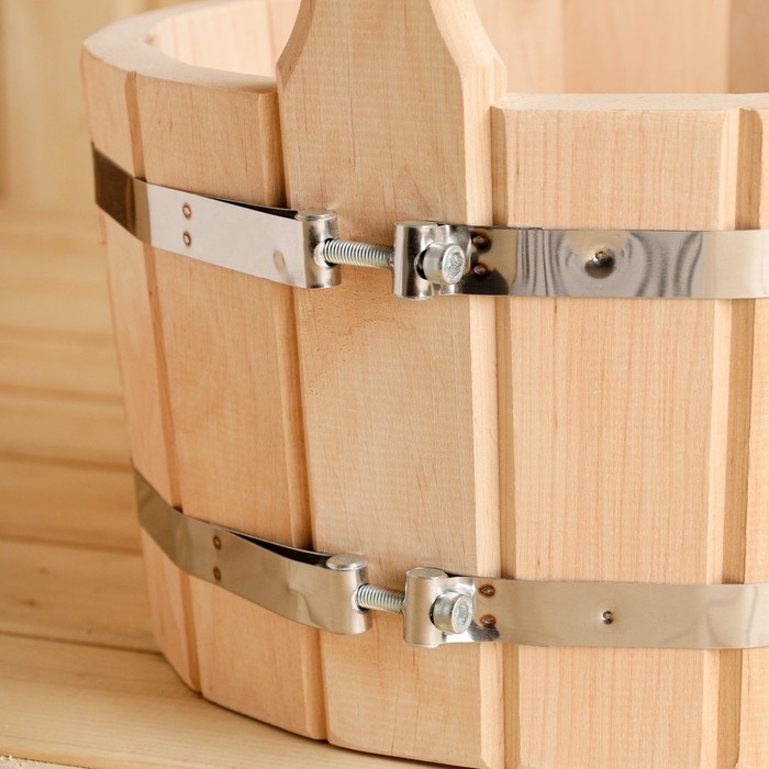 Шайка из ольхи, 5 л, круглая, нержавеющий обруч Шайка из ольхи, 5 л, круглая, нержавеющий обруч