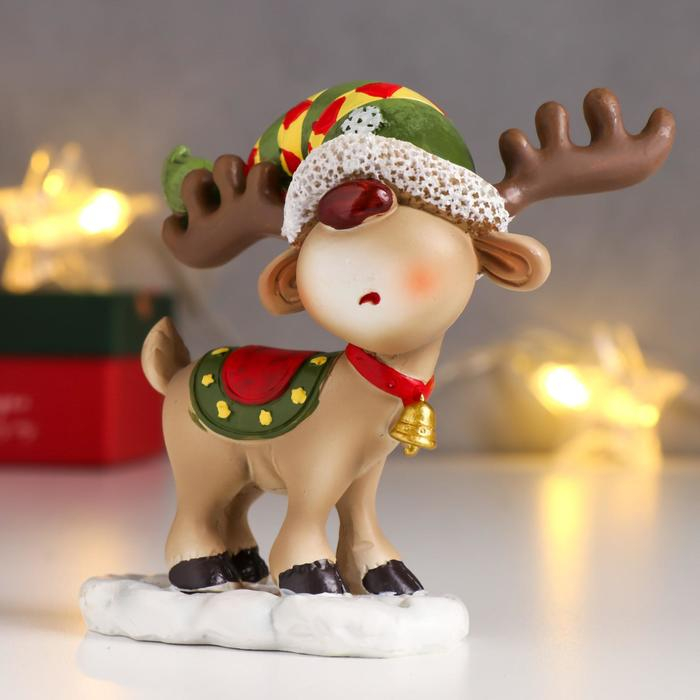 Сувенир полистоун Сувенир полистоун "Лосик в колпаке сползающим на глаза" МИКС 11х5,5х11 см