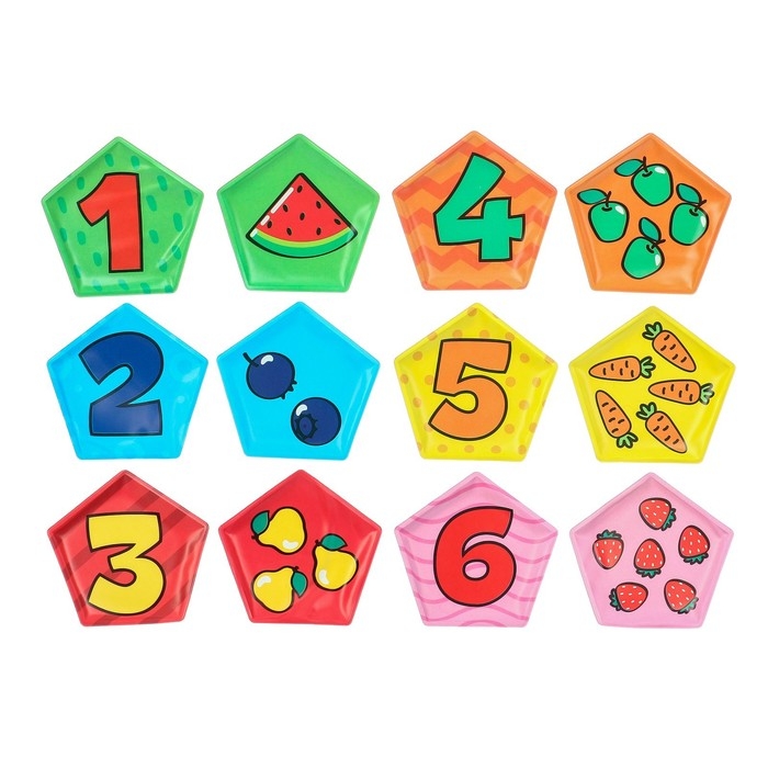 Мемо-игра: развивающие наклейки - присоски многоразовые для игры в ванной «Весёлый счёт», найди пару, 6 пар, 12 стикеров EVA, Крошка Я Мемо-игра: развивающие наклейки - присоски многоразовые для игры в ванной «Весёлый счёт», найди пару, 6 пар, 12 стикеров EVA, Крошка Я