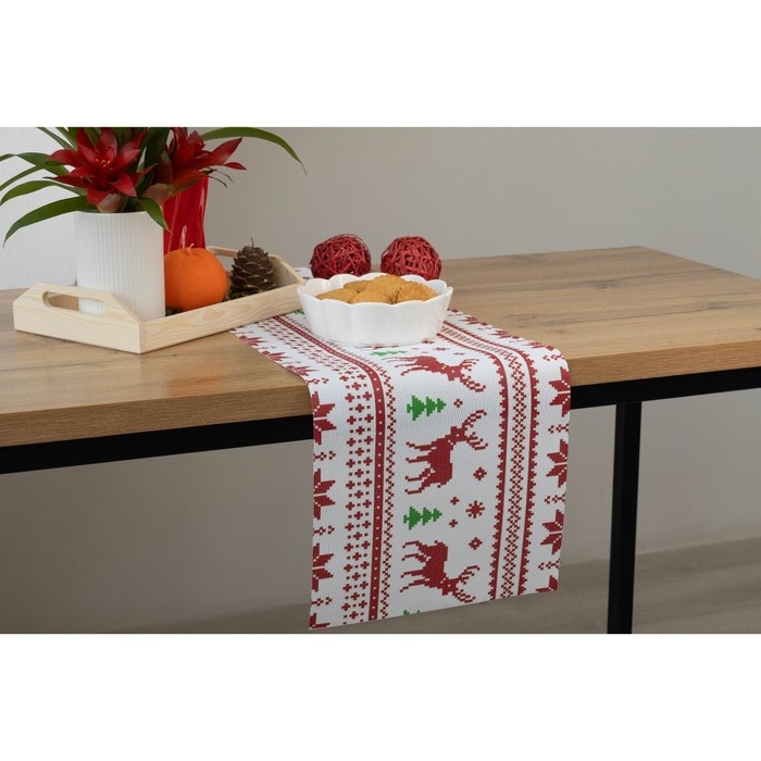 Дорожка новогодняя на стол Доляна «Новый год», сервировочная, 180×30 см Дорожка новогодняя на стол Доляна «Новый год», сервировочная, 180×30 см