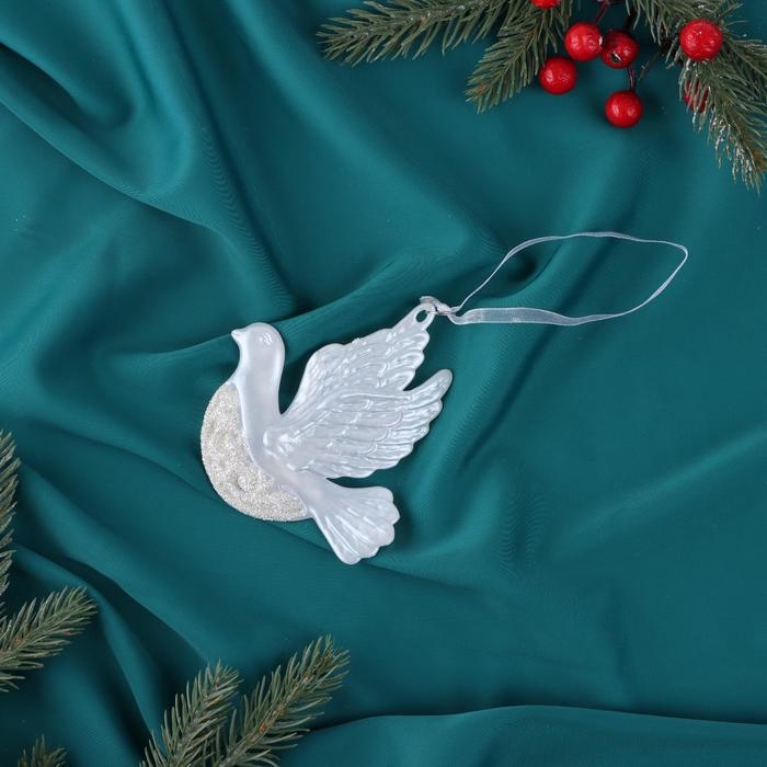Украшение ёлочное Украшение ёлочное "Голубка блеск" 10х10,5 см, белый
