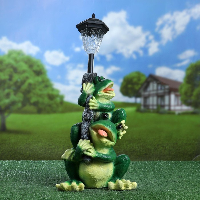 Садовый фонарь  Садовый фонарь "Лягушата с фонарем" 50см