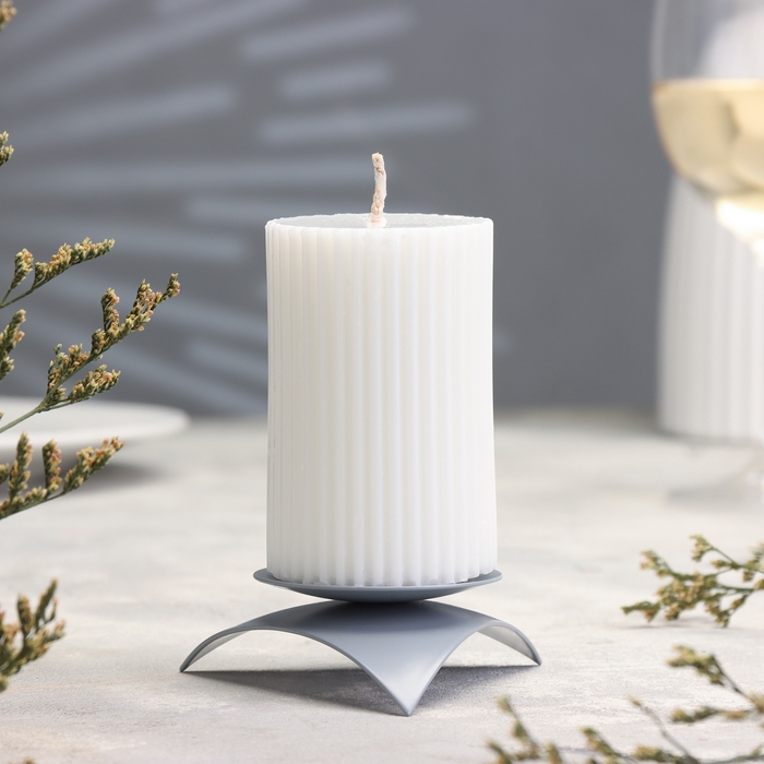 Подсвечник Подсвечник "Звездочка" металл на 1 свечу, 9х3,5 см, серый