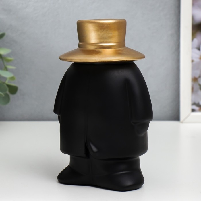 Сувенир полистоун  Сувенир полистоун "Мистер Инкогнито полный" чёрный с золотом 18х11х9см