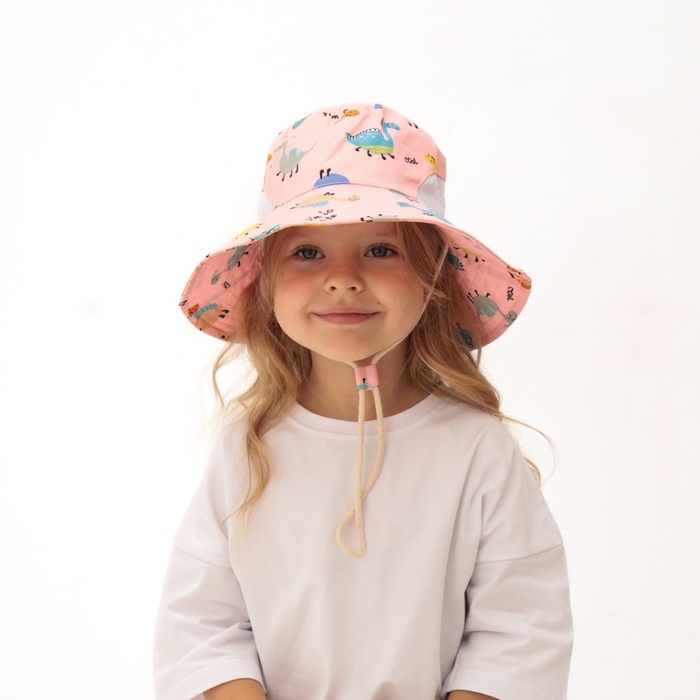 Панама детская MINAKU Панама детская MINAKU "Дино", цв, розовый, р-р 54