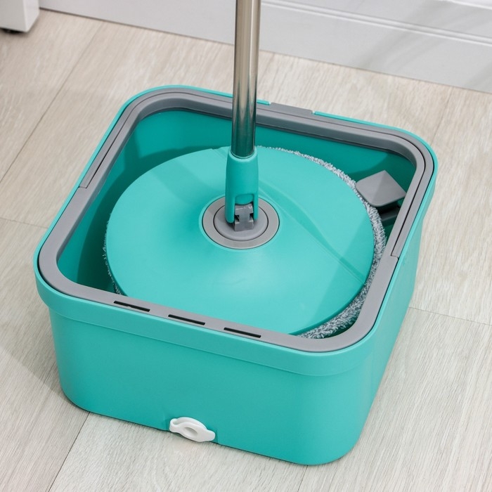 Швабра с отжимом и ведро, насадка из микрофибры, компакт Швабра с отжимом и ведро, насадка из микрофибры, компакт